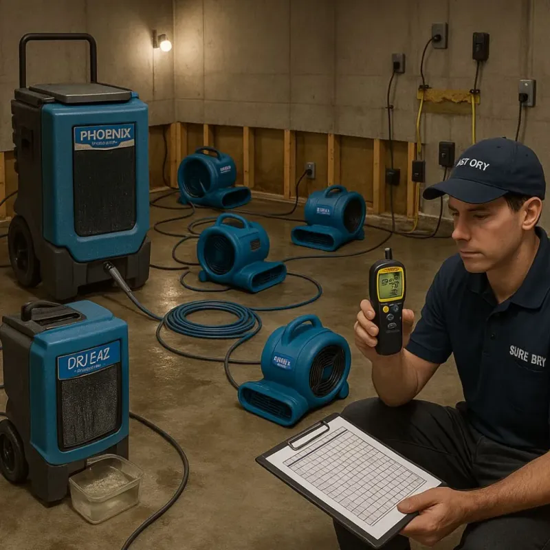 Structural Drying and Dehumidification process in Trail Creek, IN
